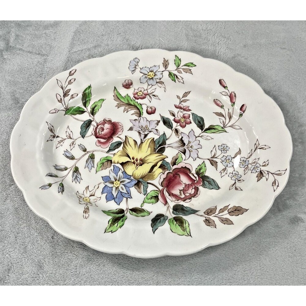 Vintage Booths Flowerpiece Pattern Oval Platter 14" Long 153